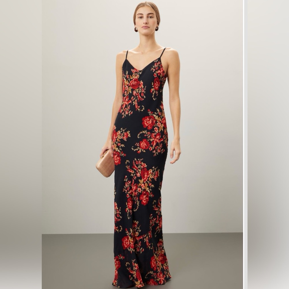 REFORMATION Parma A-Line Floral Strip Dress by ANTHROPOLOGIE, Size XL, NWT.